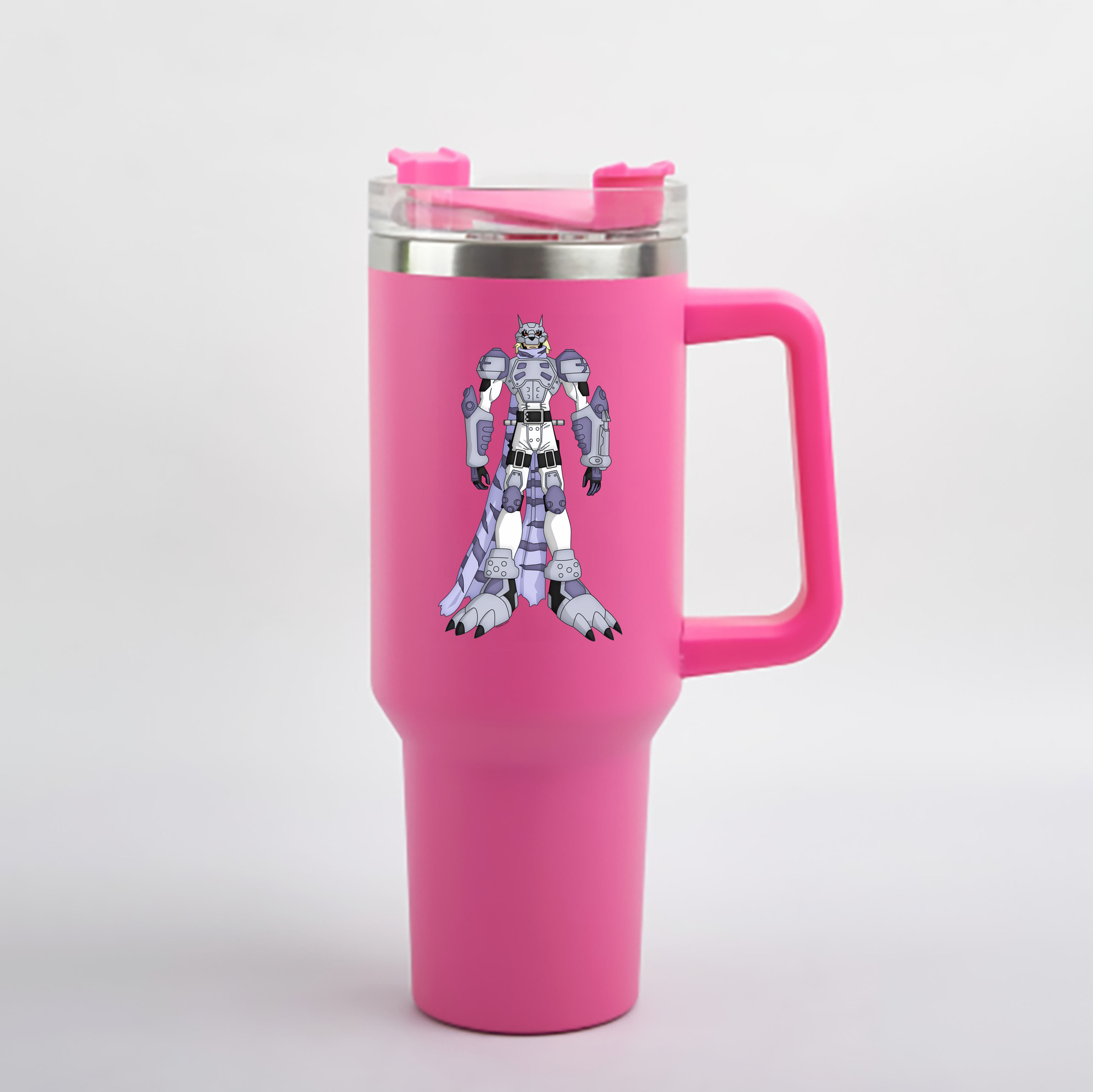 （画像用） Digimon デジタルモンスター/デジモン 1200mL車用タンブラー - クリスタルステッカー（プラスチックストロー付き）